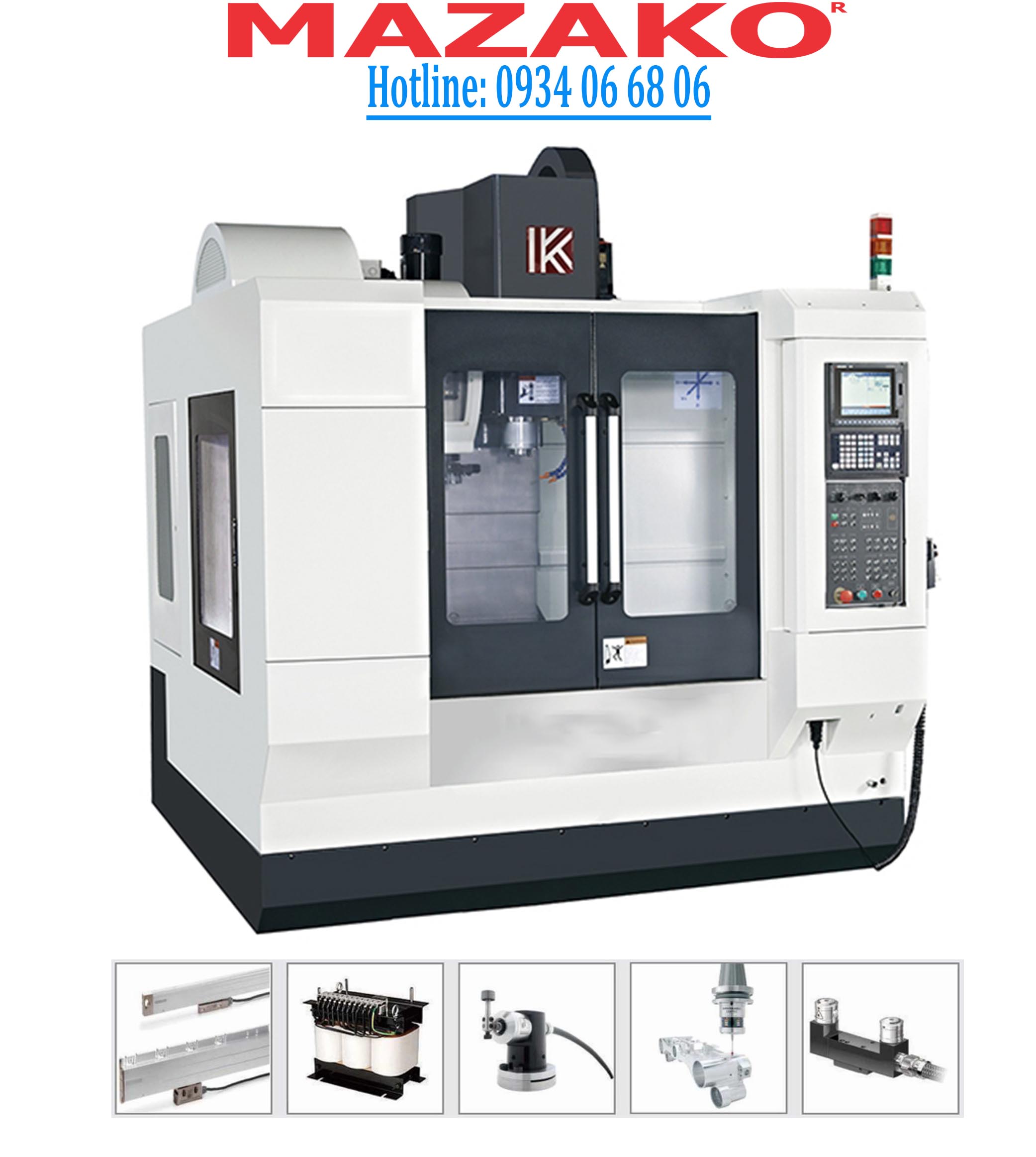 Máy phay CNC Đài Loan V70 MAZAKO - BT40 - Fanuc 0iMF Plus